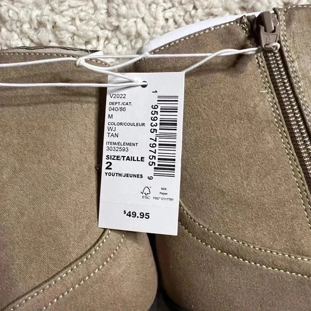Girls Size 2 Children’s Place Tan Ankle Booties NWT
